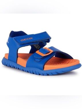 Geox Kids Blue and Orange Hook-and-Loop Sandals